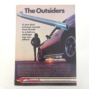 Vintage 1971 Pontiac Firebird Trans Am Thrush Exhaust Print Ad Collector Display